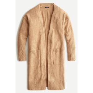 J.Crew Womens M Duster Cardigan Blanket Sweater Knit Alpaca Merino Wool Camel